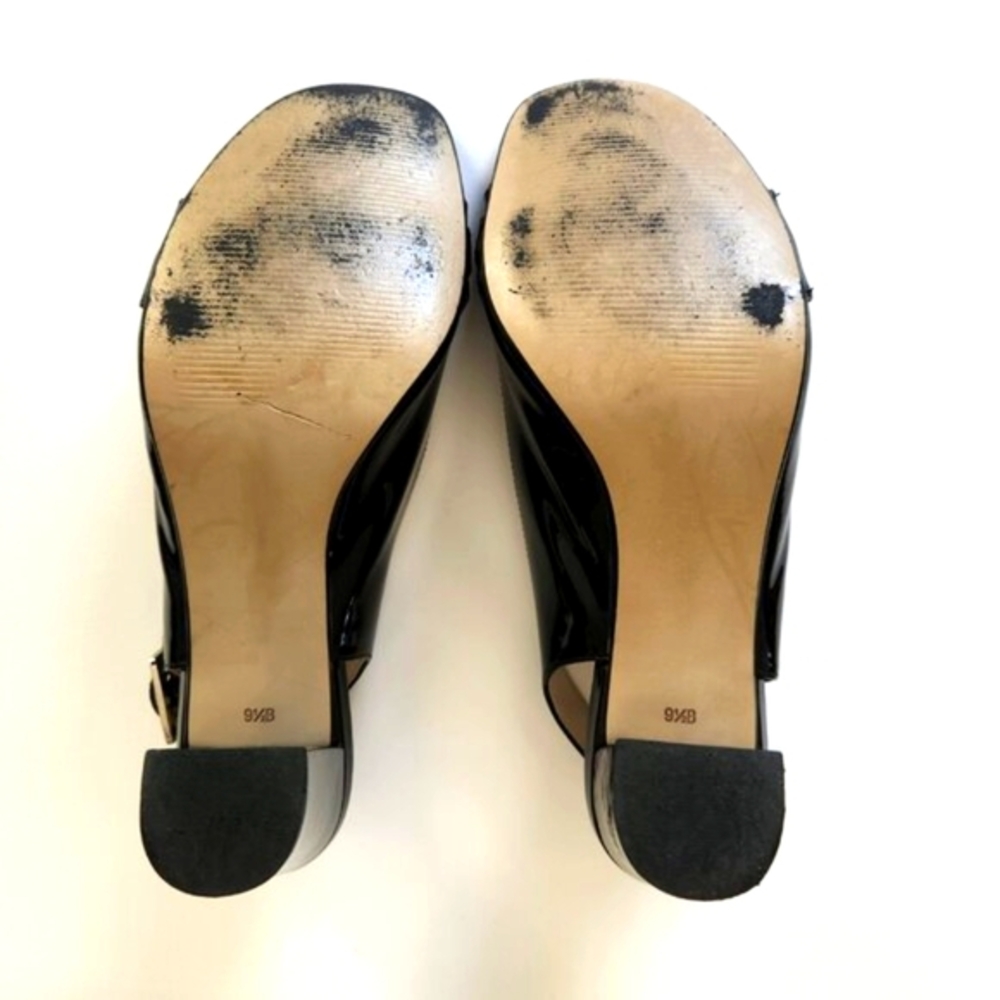 Talbots Black Patent Leather Block Heel Shoes - Size 9.5 **NEW PRICE** - Picture 9 of 11